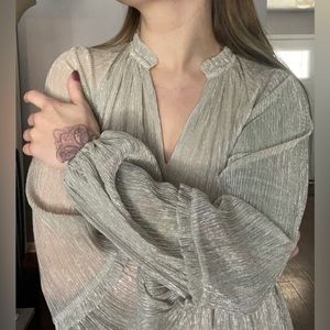 CECE mini dress in shiny silver fabric